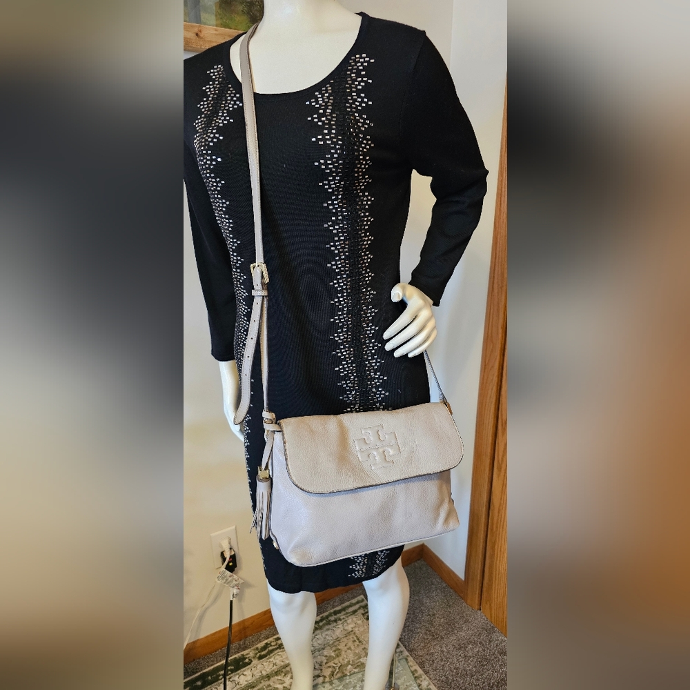 Tory Burch Gray Leather Crossbody Bag - Picture 13 of 13